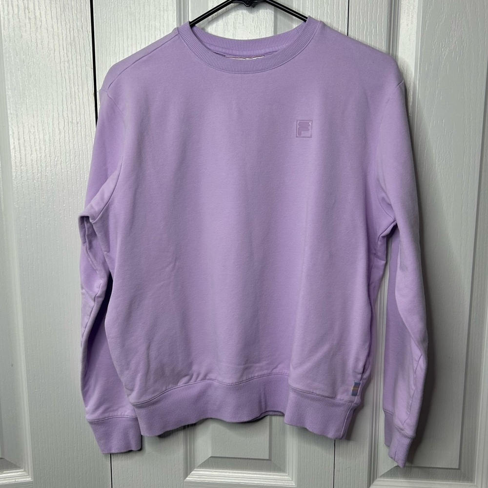 Fila Sweater Womens Size Small S Purple Long Sleeve Pullover Pockets Lightweight